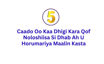 5 Caado Oo Si Dhab Ah U Bedeli Kara Noloshaada